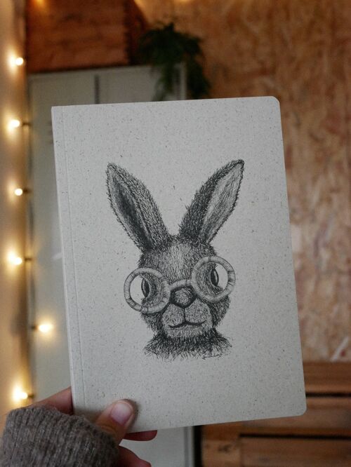 A5 Notizbuch aus Graspapier mit Softcover Hase Henri