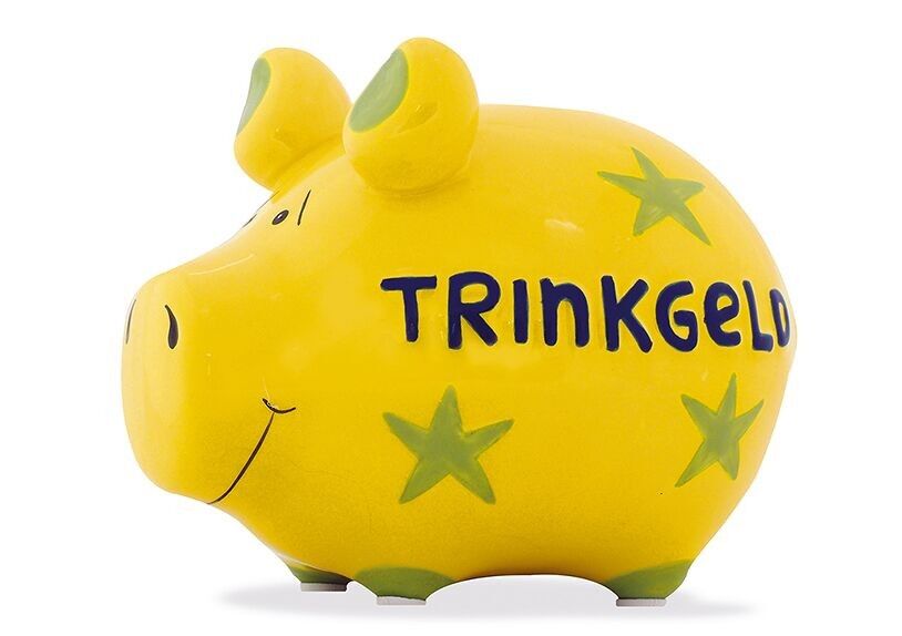 Spardose KCG Kleinschwein, Trinkgeld, aus Keramik (B/H/T) 12,5x9x9 cm