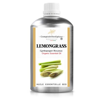 500 mL  - LEMONGRASS   100 %Huile essentielle de Lemongrass Bio de Madagascar  - Entreprise FRANÇAISE