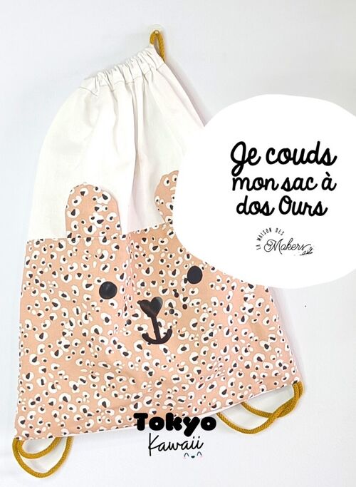 Kit créatif : Je couds mon Sac à dos Ours [Rose]- Collection Kawaii