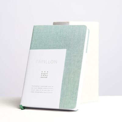 Papillon - Cuaderno de tapa dura de lino A5 con páginas en blanco