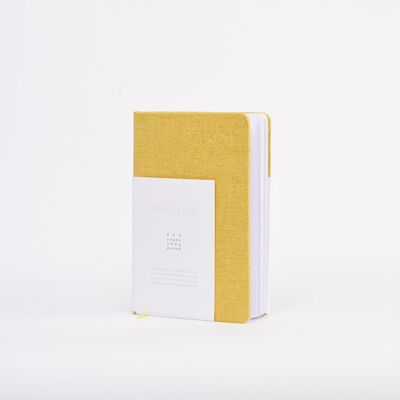 Dzukou Papillon - Cuaderno de tapa dura A5 de lino con páginas en blanco