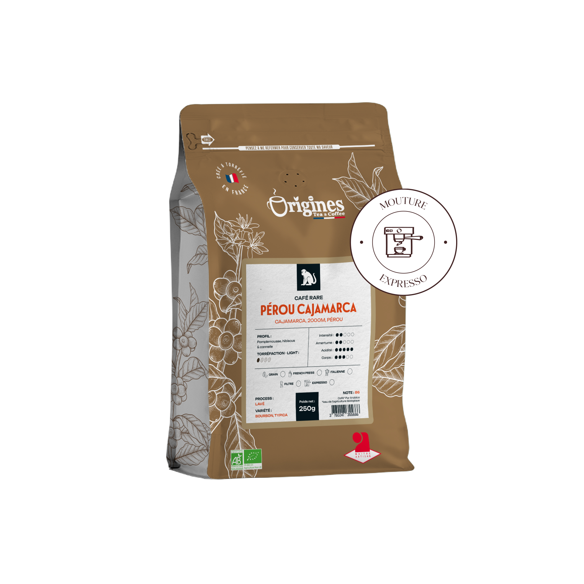 Rare Organic Coffee - Peru Cajamarca - Espresso 250g