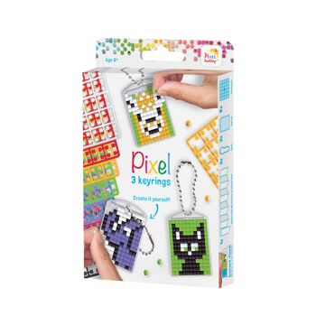 Coffret cadeau DIY pour enfants | Pixelhobby Ensemble de porte-clés Pixel Classic 4
