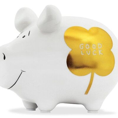Money box KCG small pig, Good Luck Gold Edition, made of ceramic, item 101700 (W / H / D) 12.5x9x9cm