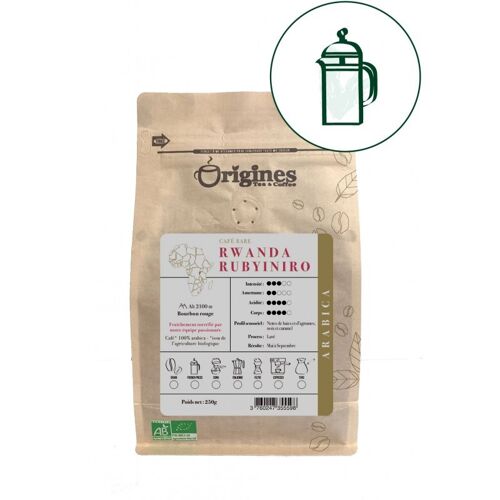 Café rare Bio - Rwanda Rubyiniro  - Piston 250g