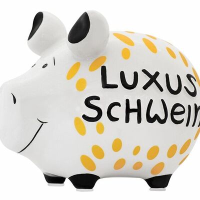 Spardose KCG Kleinschwein, Luxusschwein Gold-Edition, aus Keramik (B/H/T) 12,5x9x9cm