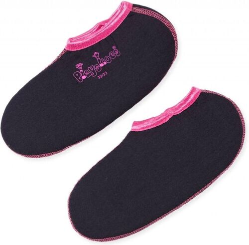 Black/pink Playshoes socks for in boots for babies