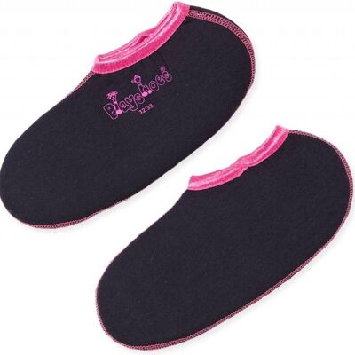 Schwarz/rosafarbene Playshoes-Socken für Babystiefel