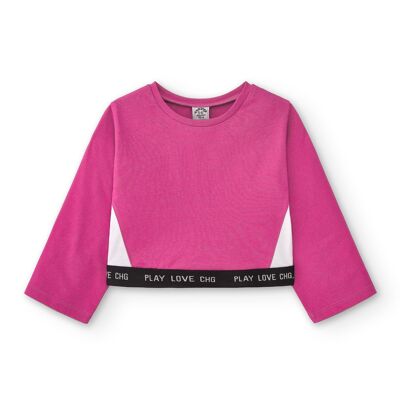 Camiseta cropped niña color block CATOJO