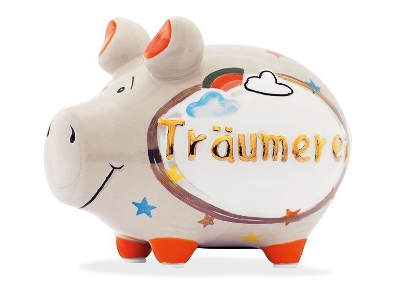 Salvadanaio KCG Kleinschwein, Traumerei Gold Edition, in ceramica (L/A/P) 12,5x9x9 cm