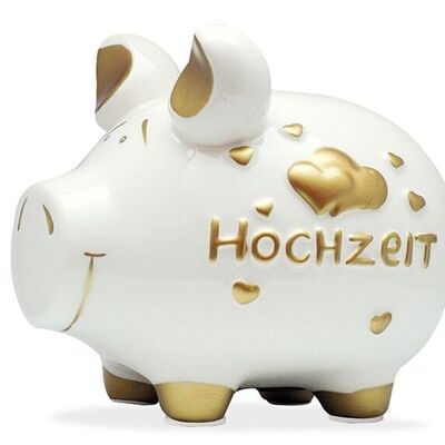 Money box KCG middle pig, wedding medium, made of ceramic, item 100900 (W / H / D) 17x15x15 cm