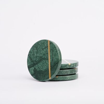 Dzukou Stonehenge - Green Marble Coasters (Set of 6)