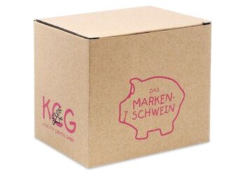 Boîte cadeau KCG petit cochon, en carton, article 101464 (L / H / P) 10x10x10 cm