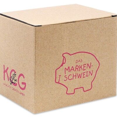 Boîte cadeau KCG petit cochon, en carton, article 101464 (L / H / P) 10x10x10 cm