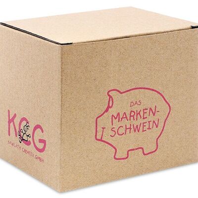 Caja de regalo KCG cerdito, de cartón (an/al/pr) 10x10x10 cm