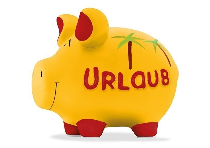 Salvadanaio KCG Mittelschwein, medio per le vacanze, in ceramica (L/A/P) 17x15x15 cm