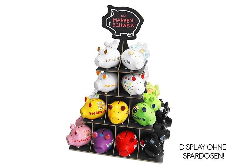 KCG Best of Sparschwein Pyramidendisplay Pink , Thekendisplay mit Header für 28 Kleinschweine