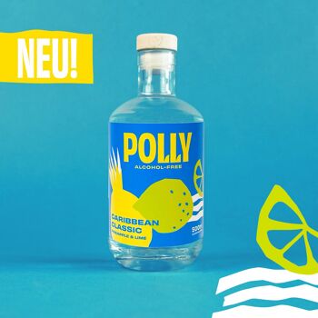 POLLY Caribbean Classic, alternative au rhum sans alcool, bouteille de 500ml 1