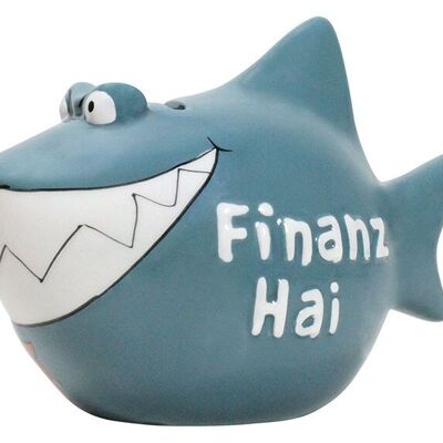 Salvadanaio KCG Shark, squalo finanziario, in ceramica (L/A/P) 13x11x7,5 cm