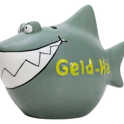 Salvadanaio KCG Shark, squalo denaro, in ceramica (L/A/P) 13x11x7,5 cm