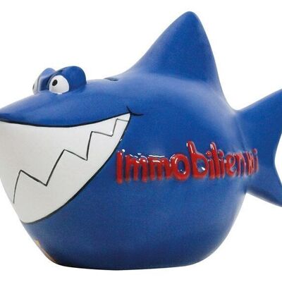 Money box KCG shark, real estate shark, monster, made of ceramic (W/H/D) 28x21x17 cm