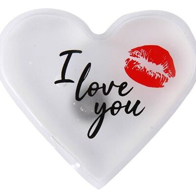Pocket warmer I love you made of plastic white (W / H / D) 10x9x1cm