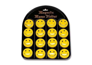 Visage souriant magnétique en plastique, (16 pièces sur une planche)