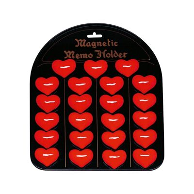 Magnetic heart made of plastic, (24 pieces on a board)