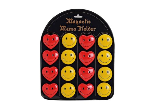 Magnet Herz/Smiley aus Kunststoff auf Tafel, 4-5 cm