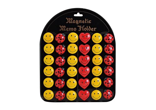 Magnet Herz/Smiley/Marienkäfer auf Tafel, 3 cm