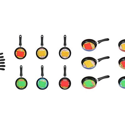 Geldgeschenk Pfannen Bunt 6-fach sortiert, (B/H/T) 12x22x9cm