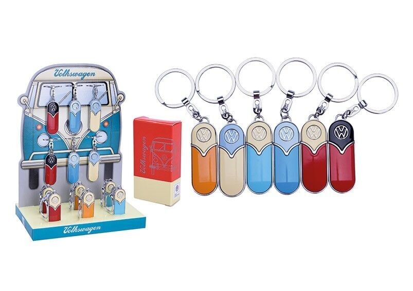 Schlüsselanhänger retro VW Bus, aus Metall, 6-fach sortiert