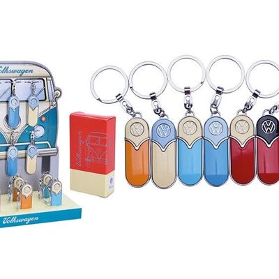 Key ring retro VW bus, made of metal, 6 assorted