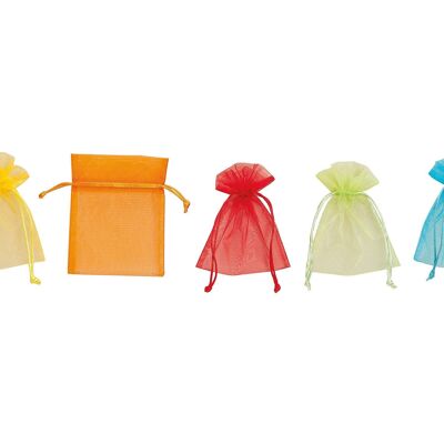 Organza gift bags, assorted 5, W11 x H14 cm