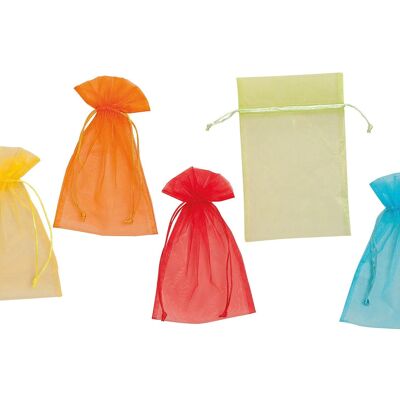 Organza gift bags, assorted 5, W15 x H24 cm