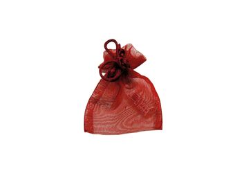 Sac cadeau en organza, en bordeaux, L7 x H10 cm