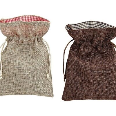Gift bags made of textile, 2 assorted, W13 x H18 cm