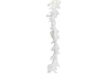 Guirlande de plumes en blanc en plumes, 100 cm