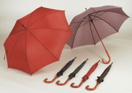 Stock-Schirm mit Holzgriff sortiert, B100 cm