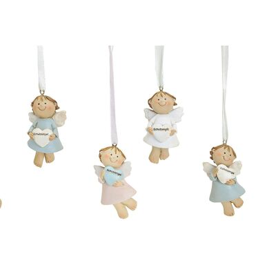 Guardian angel for hanging white / blue / pink, made of poly, 6 assorted, W7 cm