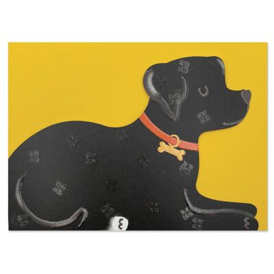Black Labrador dog card