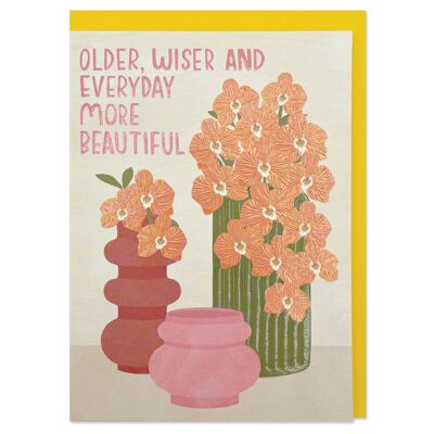 Older, wiser and everyday more beautiful' Birthday card