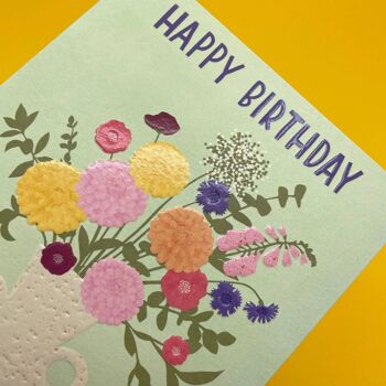 Carte de bouquet frais "Joyeux anniversaire" 2