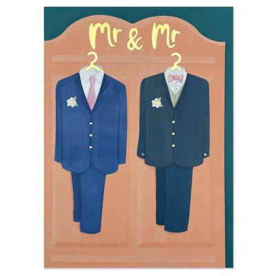 Tarjeta de trajes de boda Mr & Mr'
