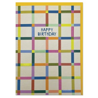 Carte de chèque moderne "Happy Birthday"