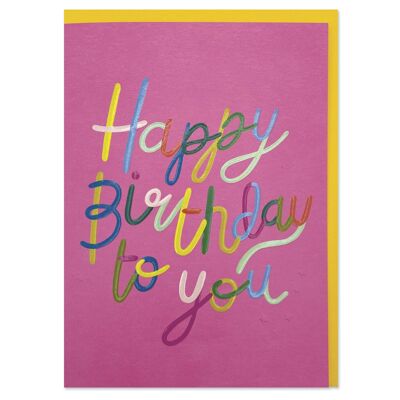 Joyeux anniversaire à vous 'Carte d'anniversaire de type coloré