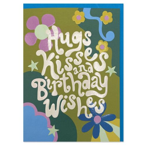 Hugs, kisses and Birthday wishes' card