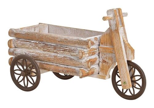 Dreiradwagen aus Holz Braun (B/H/T) 15x24x36cm