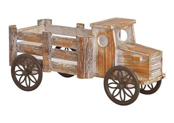 Chariot en bois marron (L / H / P) 17x20x40cm